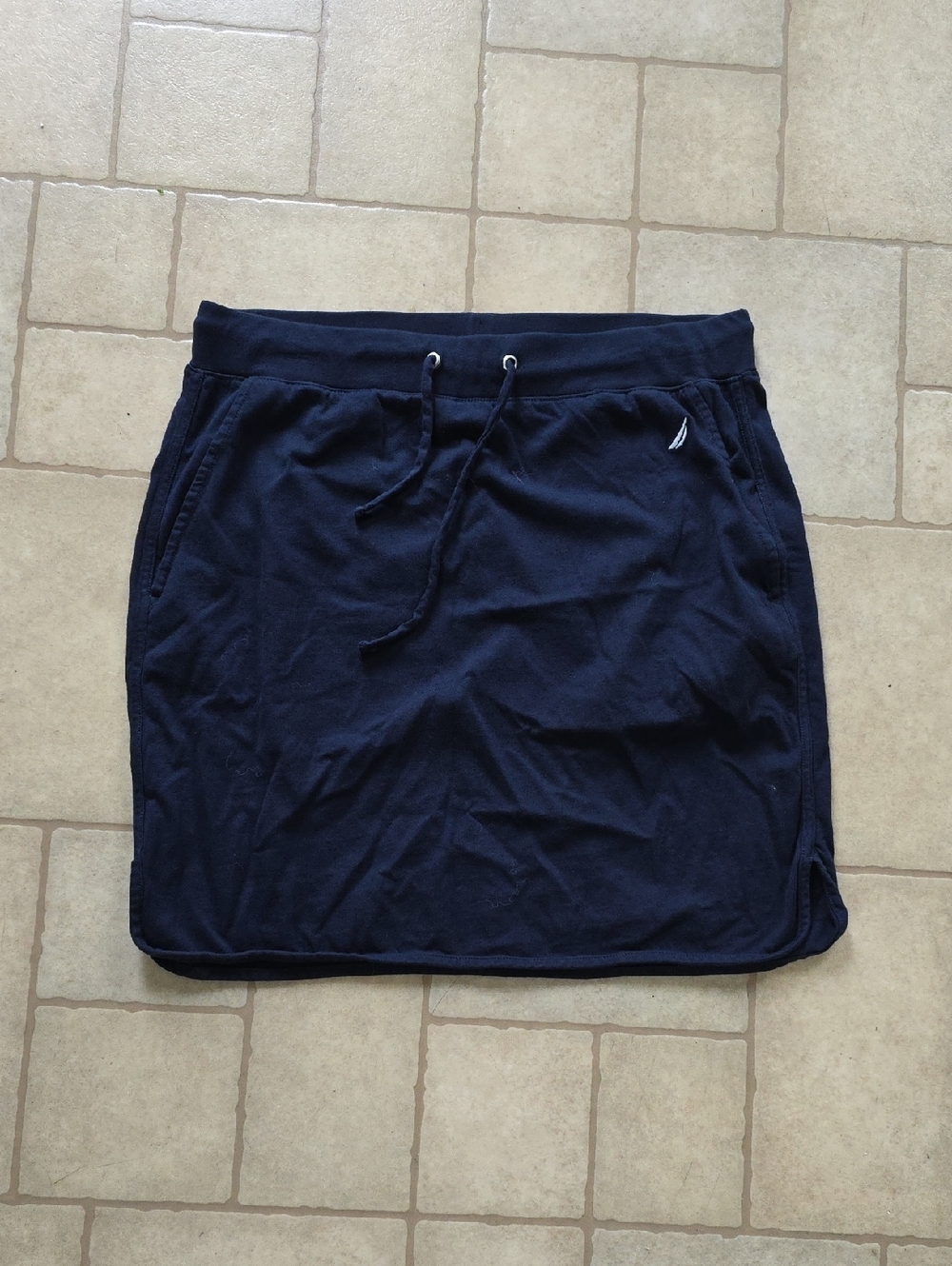 Nautica Navy Drawstring Cotton Skirt